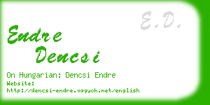 endre dencsi business card